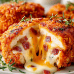 Crispy Cheese & Bacon Stuffed Chicken Breasts : découvrez la recette irrésistible! 6 Crispy Cheese & Bacon Stuffed Chicken Breasts