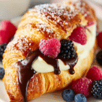 Dessert Croissant au Chocolat et aux Fruits Rouges