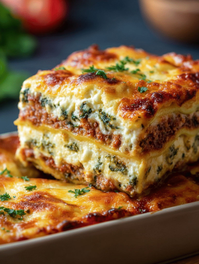 Lasagnes Classiques au Four avec Épinards & Ricotta