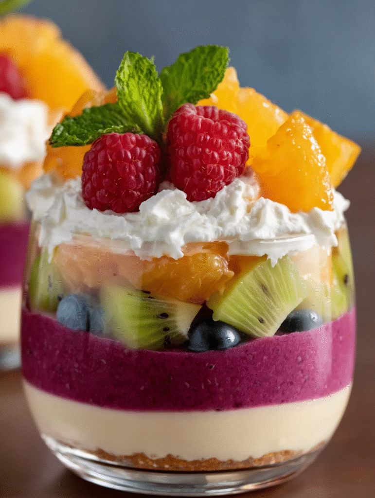 Parfait aux Couches Kiwi–Baies & Crème d’Agrumes