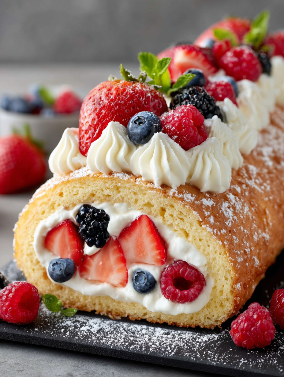 Roulé Estival aux Fruits Rouges & Crème